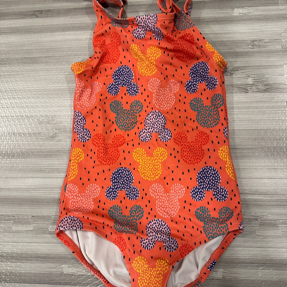 Hanna Andersson Disney Orange and Pink Patterned Swimwear